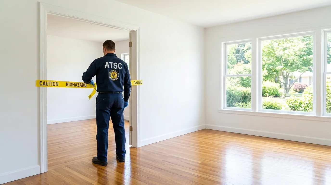 Certified biohazard cleanup crew performing Trauma Scene Cleanup in Ogden